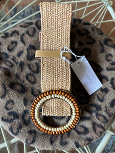 Raffia Belt beaded buckle