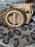 Raffia Belt beaded buckle