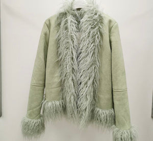 Sherpa mint coat